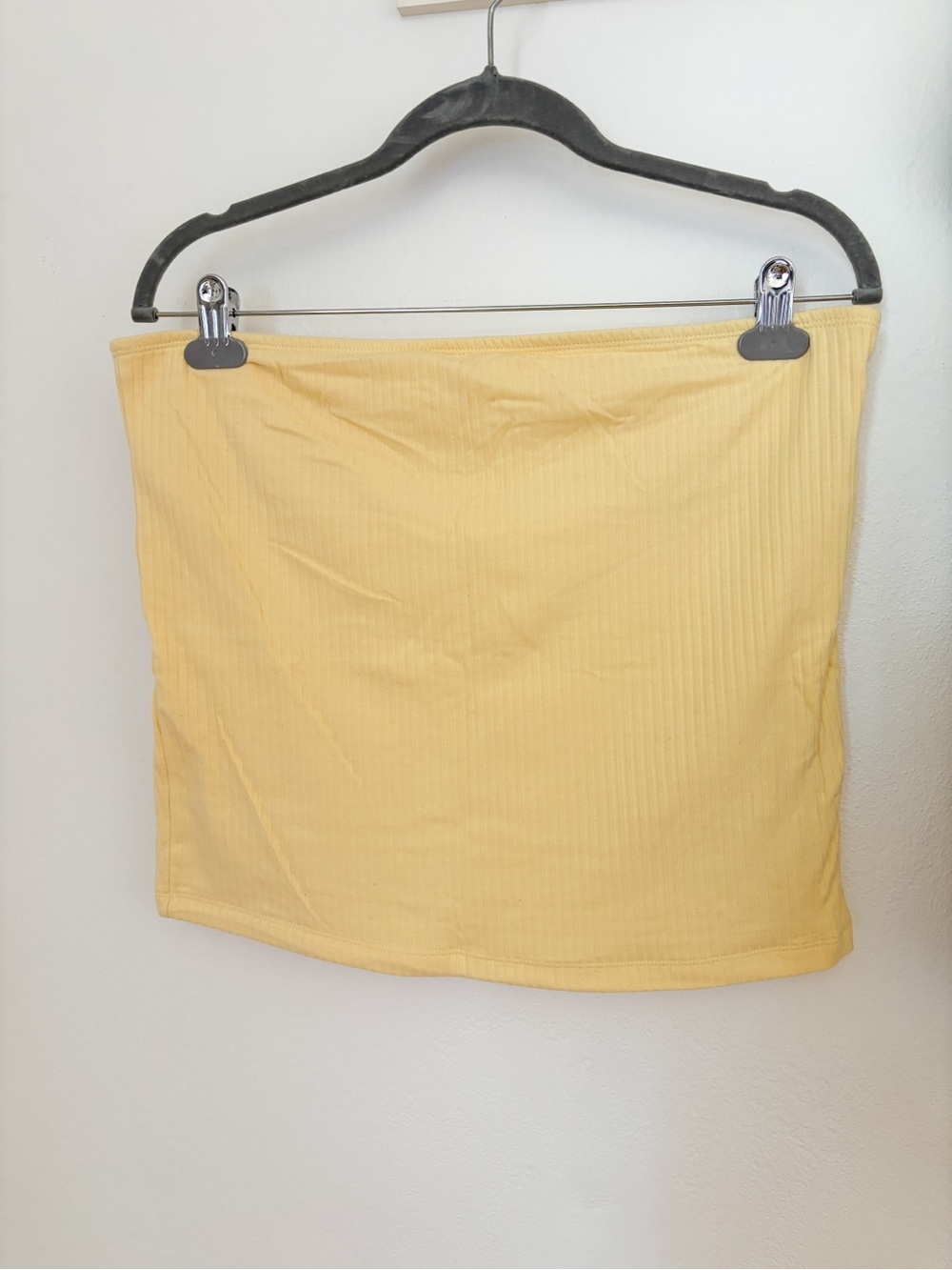 Butter Yellow Ribbed Tube Top XL